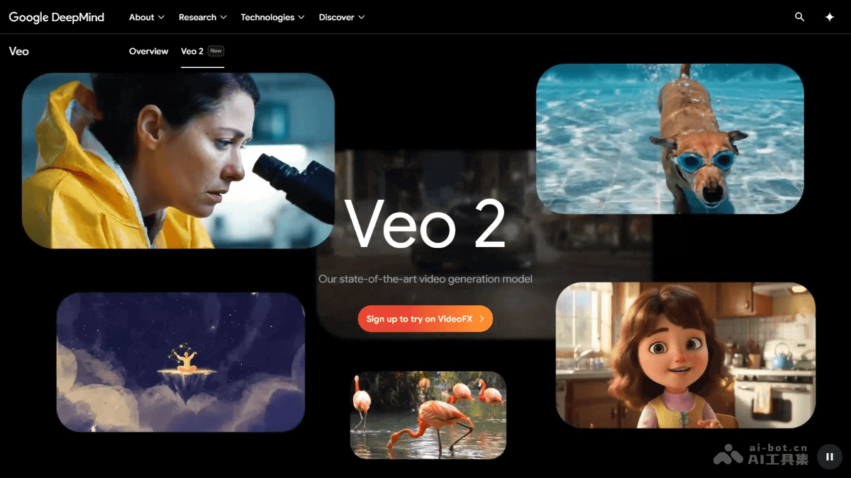Veo 2 – 谷歌 DeepMind 推出的 AI 视频生成模型，支持高达 4K 分辨率